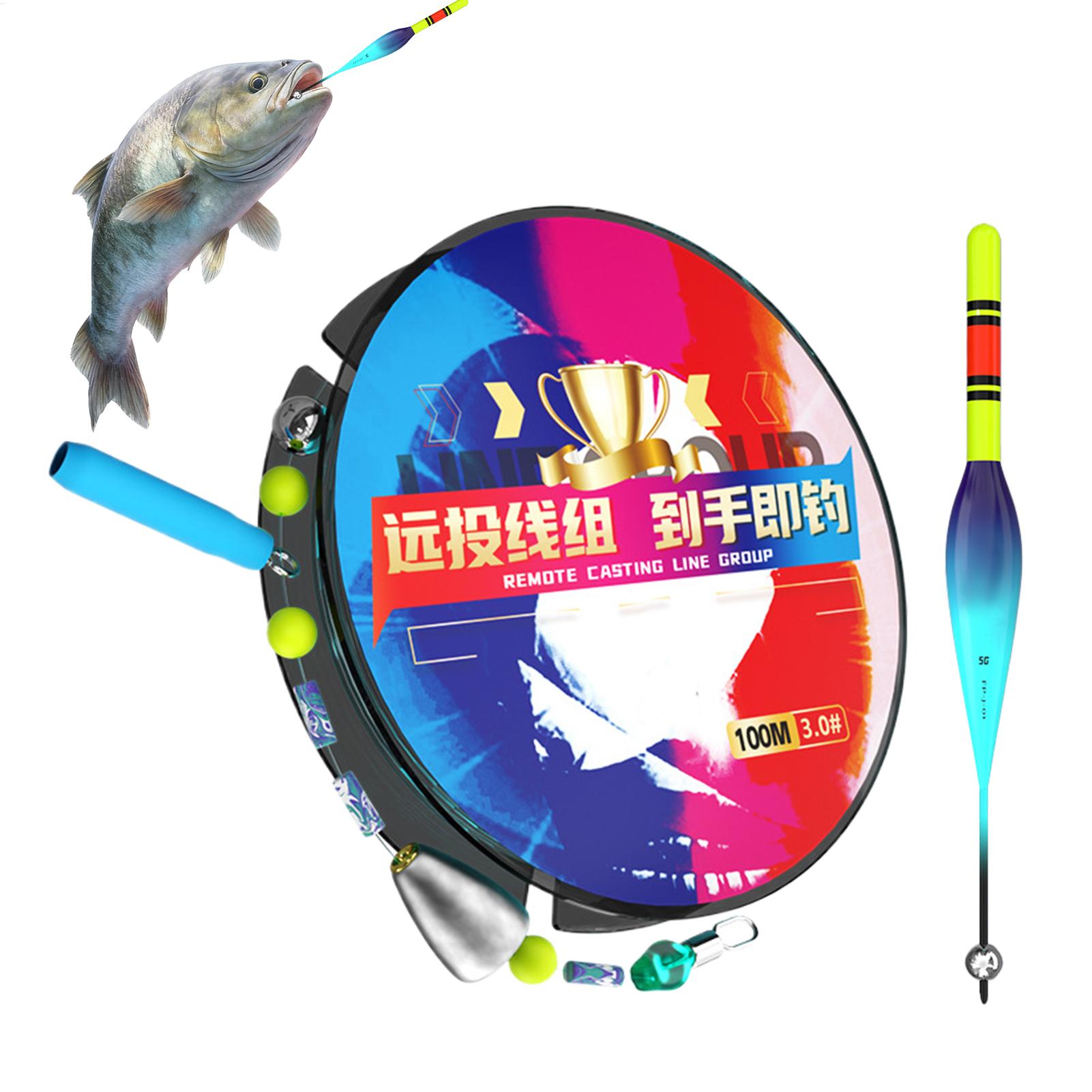 Night Float Fishing - Angelbojen-Set mit automatischer Schnurführung, 100 m,