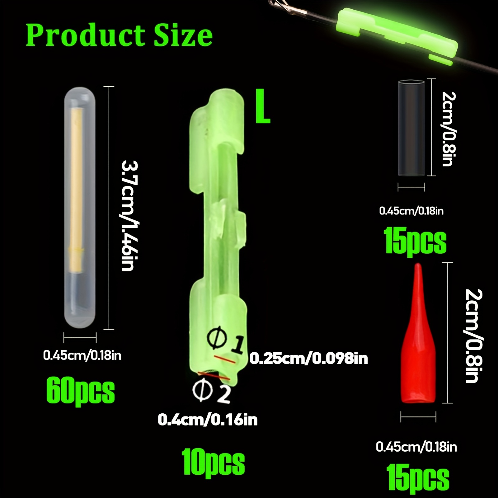 100PCS Angeln Glow Sticks Set, – Fishing Bobber Float Bewertung und Preis